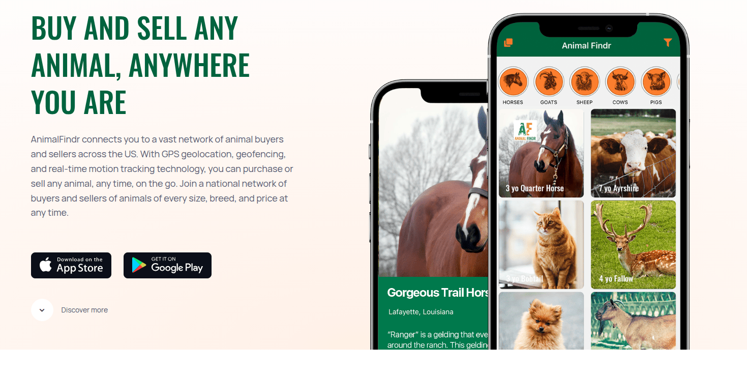 Animal Findr mobile app, built by Accolades IT